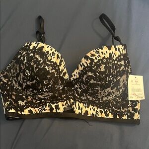 Black and Cream Lace Bra